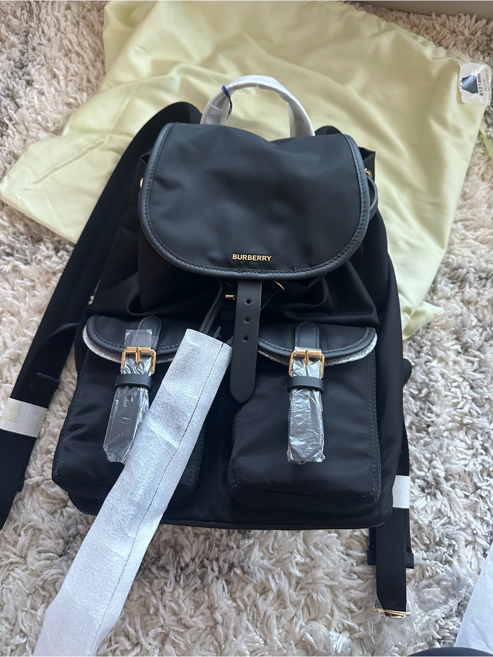 Burberry women’s nylon medium black backpack